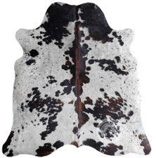 Tricolor Genuine Hair on Cowhide - Size 6 x 7-8' picture