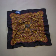 Drake's Black and Yellow Paisley Wool-Silk Scarf / RRP £145 / New with Tags picture