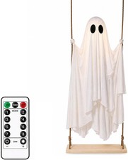 Halloween Decorations Outdoor 5FT Large Hanging Swing Ghost LED Halloween Decor picture