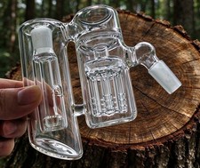 Ash Catcher 14mm Percolator recycle rig Glass Water Pipe Smoking bong Bubbler picture