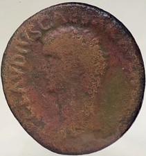 Emperor Claudius I 41-50AD Genuine Ancient Roman Coin Libertas Rome Mint Scarce picture