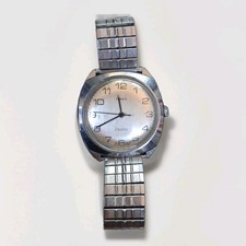 Timex Electric Men's Vintage Watch No. 9417 4069 Champagne With Silver Band  picture