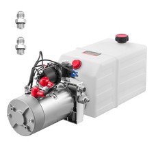 Uimoso 6 Quart Double Solenoid Hydraulic Pump Dump Trailer Power Pack DC 12V picture