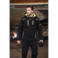 Soft Shell Parka Terrax Workwear Black/Lime Jacket Fleece Winter Coat  picture