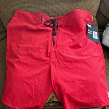 Hurley Phantom Men’s Red Solid Board Shorts Size 40 Drawstring picture