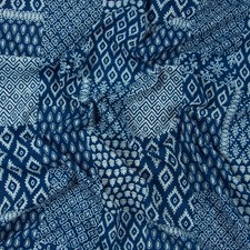 2.5 Yards Cotton Indigo Blue Fabric Patchwork Hand Block Printed Crafting Fabric picture