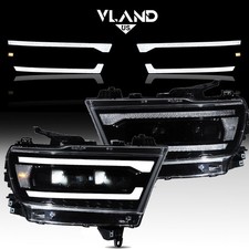 Fits 2019-2024 Dodge RAM 1500 LED Projector Headlights W/Sequential Front Lamps picture