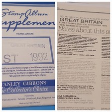 Stanley Gibbons ST & Scott Specialty Great Britain 1992 Stamp Album Supplements picture
