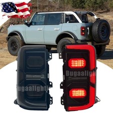 Pair Smoke LED Tail Light Rear Lights For Ford Bronco 2021 2022 2023 2024 2025 picture