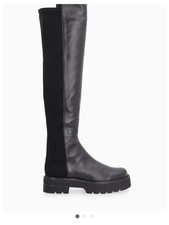 Stuart Weitzman 5050 Lift Black Over-the-Knee Lug Sole Boots picture