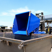 Self-Dumping Hopper Blue – 1 Cubic Yard, Heavy Duty Steel, Forklift Use picture