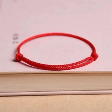 Handmade Red String Lucky Knot Bracelet 1.5mm Adjustable Couples Protection Gift picture