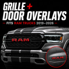 Fits 2019-2026 RAM 1500 Grille & Door Emblem Overlay Decals Vinyl Stickers picture