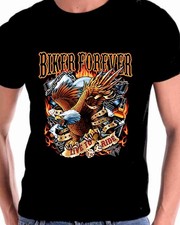 Motorcycle Art T Shirt Biker Forever picture
