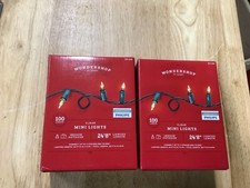 (2) Wondershop CLEAR Mini Christmas Lights (ea 24’8” 100 Lights) Indoor/Out picture