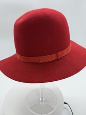 L.L Bean Wool Wide Brim Red Women's  Size Small Made In England Vintage picture