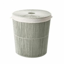 Lidded Hamper with Removable Liner Rope Hamper with Lid Sturdy Round Laundry picture