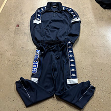 Vintage Kappa Men’s 2XL Navy 2pc Tracksuit Track Jacket & Pants Logo Zip Pockets picture