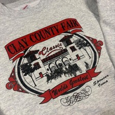 Vintage 90s Clay County Fair Iowa Jerzees Crewneck Sweatshirt Size Large picture