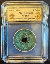 960-1279 AD - China Northern Song Dynasty 2 - Cash Copper Coin - ICG Genuine picture
