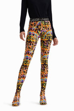 Desigual X Maria Escote Women's Leggings Strechy Closed Flame Pattern 21WWKK25 picture