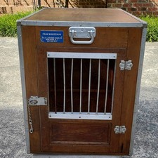 Rare Vintage 1960's Kroyer Wood Dog Kennel Crate, 27h X 22w X 36d picture