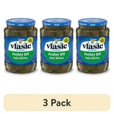 3 pack,Vlasic Kosher Dill Baby Whole Pickles, Keto Friendly, 24 fl oz... picture