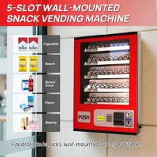 USED 5 Slot Snack Vending Machine for Food/Drink/Snack Mounted Money only coins picture