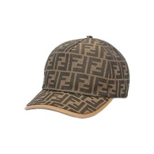 Fendi Monogram Logo Canvas / Leather Baseball Trucker Cap Hat Brown Size M picture