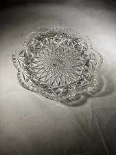 Vintage Avon Diamond Cut Stars Clear Glass Scalloped Dish  AC picture