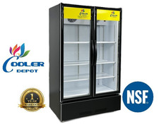 NEW Two Glass Door Refrigerator Cooler Beverage Merchandiser NSF 39