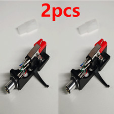 2x Black Headshell Cartridge&Stylus For DJ Turntable Numark Ion Stanton Technics picture