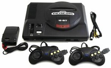 2-CONTROLLERS Original SEGA GENESIS Console MK-1601 Video Game System 1st Model picture