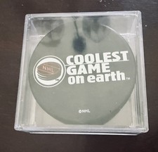 Vintage Authentic NHL Coolest Game On Earth InGlasco Hockey Puck In Plastic Case picture