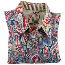 Robert Graham Mens 2XL Multicolor Paisley Floral Flip Cuff Button Up Shirt picture