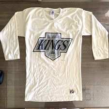 Los Angeles Kings Long Sleeve Shirt Vintage USA Made Logo 7 Size L picture