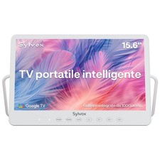 SYLVOX 15.6inch Portable TV IP66 Waterproof rechargeable smart TV 12V DC 1080P picture