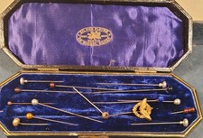 Job Lot Antique Victorian Edwardian Hat Pins Stickpins Bundle Assorted 16.5cm picture