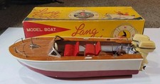 Vintage Lang Craft Twin Engine Battery-Powered Model Boat With Box L-208  picture