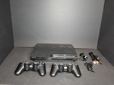 Sony PlayStation 3 PS3 Slim Console 120GB (2001A) w/Controllers & Cables Working picture