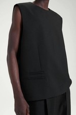 NWT COS Atelier THE TAILORED WOOL VEST Black Size L Large picture