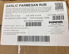 5x 16oz bags Popeyes Garlic Parmesan Rub dated 12/2026 wings chicken strips BBQ picture