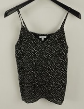 New ABOUND Women's Size M Medium Black & Ivory Dot Print Chiffon V-Neck Camisole picture