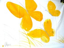 NEW VINTAGE VERA NEUMANN YELLOW BUTTERFLY PILLOWCASES 20 X 32 INCHES PAIR picture
