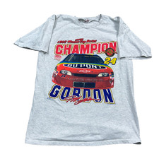 Vintage Jeff Gordon Shirt Men Large Gray NASCAR Racing Tee 90s Winston Cup 1997 picture