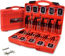 338Pc Thread Repair Kit, HSS Drill Helicoil Repair Kit SAE&Metric，1/4
