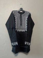 African clothing for men-Embroidered Dashiki M-7X long sleeve black picture