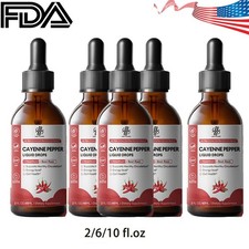 1-5x Cayenne Pepper Drops Supplement Liquid + Grape Seed, Turmeric, Ginseng picture