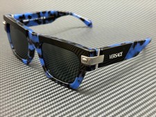 VERSACE VE4464 Havana Men Blue Grey Sunglasses 55 mm picture