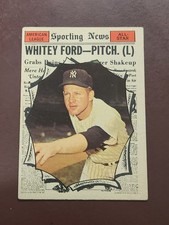 1961 Topps #586 Whitey Ford Sporting News All-Star HOF Rare High Number Yankees picture